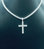 2-6.5mm VVS1 Moissanite 925 Sterling Silver Cross Pendant