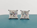 Princess Cut Moissanite Stud Earrings – Classic Square Diamond Look- Miles Jewellery