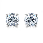 Certified VVS1 D Moissanite Stud Earrings – 925 Sterling Silver Earrings