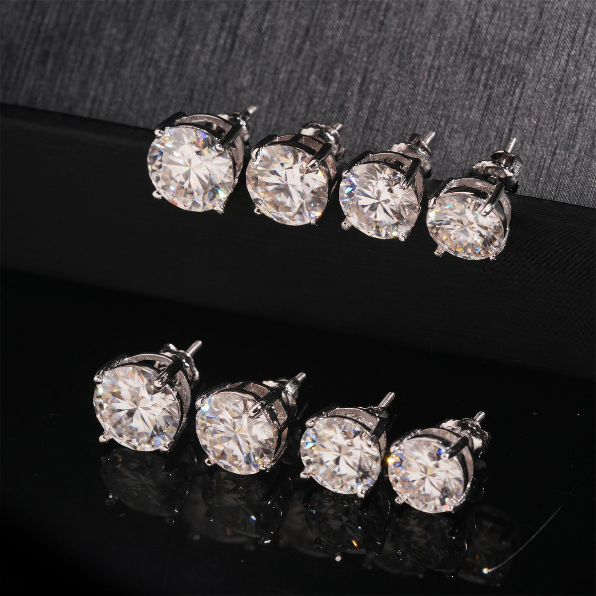 Certified VVS1 D Moissanite Stud Earrings – 925 Sterling Silver Earrings- Miles Jewellery