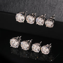 Certified VVS1 D Moissanite Stud Earrings – 925 Sterling Silver Earrings- Miles Jewellery