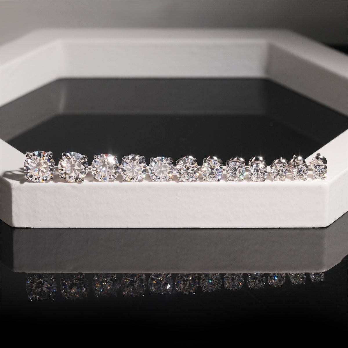 Certified VVS1 D Moissanite Stud Earrings – 925 Sterling Silver Earrings- Miles Jewellery