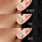 VVS1 D Color Moissanite Stud Earrings - Screw Back- Miles Jewellery