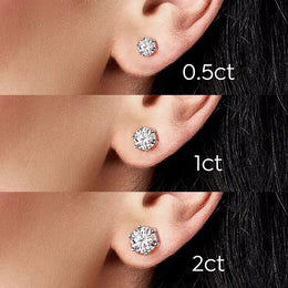 VVS1 D Color Moissanite Stud Earrings - Screw Back- Miles Jewellery