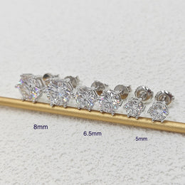 VVS1 D Color Moissanite Stud Earrings - Screw Back- Miles Jewellery