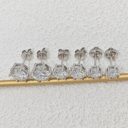 VVS1 D Color Moissanite Stud Earrings - Screw Back- Miles Jewellery