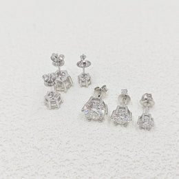 VVS1 D Color Moissanite Stud Earrings - Screw Back- Miles Jewellery
