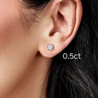 VVS1 D Color Moissanite Stud Earrings - Screw Back- Miles Jewellery