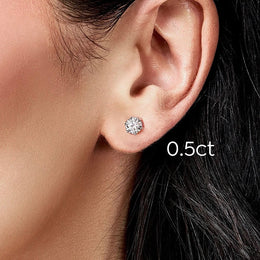 VVS1 D Color Moissanite Stud Earrings - Screw Back- Miles Jewellery