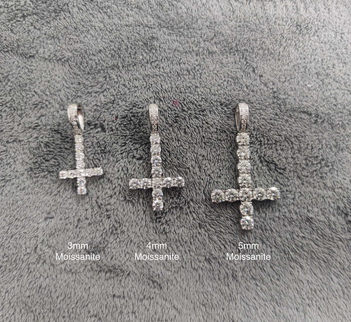 Iced Out Moissanite Inverted Cross Pendant- Miles Jewellery