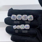 VVS1 D Color Moissanite Halo Stud Earrings - Screw Back- Miles Jewellery