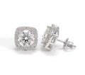 VVS1 D Color Moissanite Halo Stud Earrings - Screw Back- Miles Jewellery