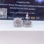VVS1 D Color Moissanite Halo Stud Earrings - Screw Back- Miles Jewellery