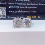 VVS1 D Color Moissanite Halo Stud Earrings - Screw Back- Miles Jewellery