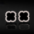 S925 Moissanite Clover Stud Earrings - Screw Back- Miles Jewellery