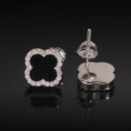S925 Moissanite Clover Stud Earrings - Screw Back- Miles Jewellery