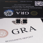 S925 Moissanite Clover Stud Earrings - Screw Back- Miles Jewellery