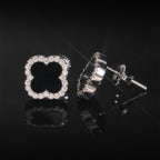 S925 Moissanite Clover Stud Earrings - Screw Back- Miles Jewellery