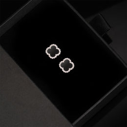 S925 Moissanite Clover Stud Earrings - Screw Back- Miles Jewellery
