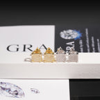 8mm Square Stud Earrings - Screw Back- Miles Jewellery