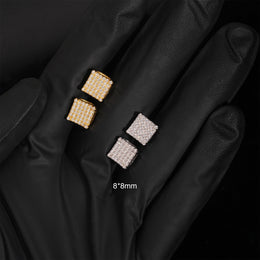 8mm Square Stud Earrings - Screw Back- Miles Jewellery