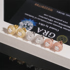 10mm Halo Moissanite Stud Earrings – Screw Back 925 Sterling Silver- Miles Jewellery