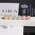 10mm Halo Moissanite Stud Earrings – Screw Back 925 Sterling Silver- Miles Jewellery