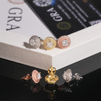 10mm Halo Moissanite Stud Earrings – Screw Back 925 Sterling Silver- Miles Jewellery