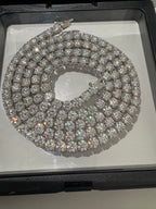 5mm VVS1 D Moissanite Tennis Chain – 925 Sterling Silver Necklace- Miles Jewellery