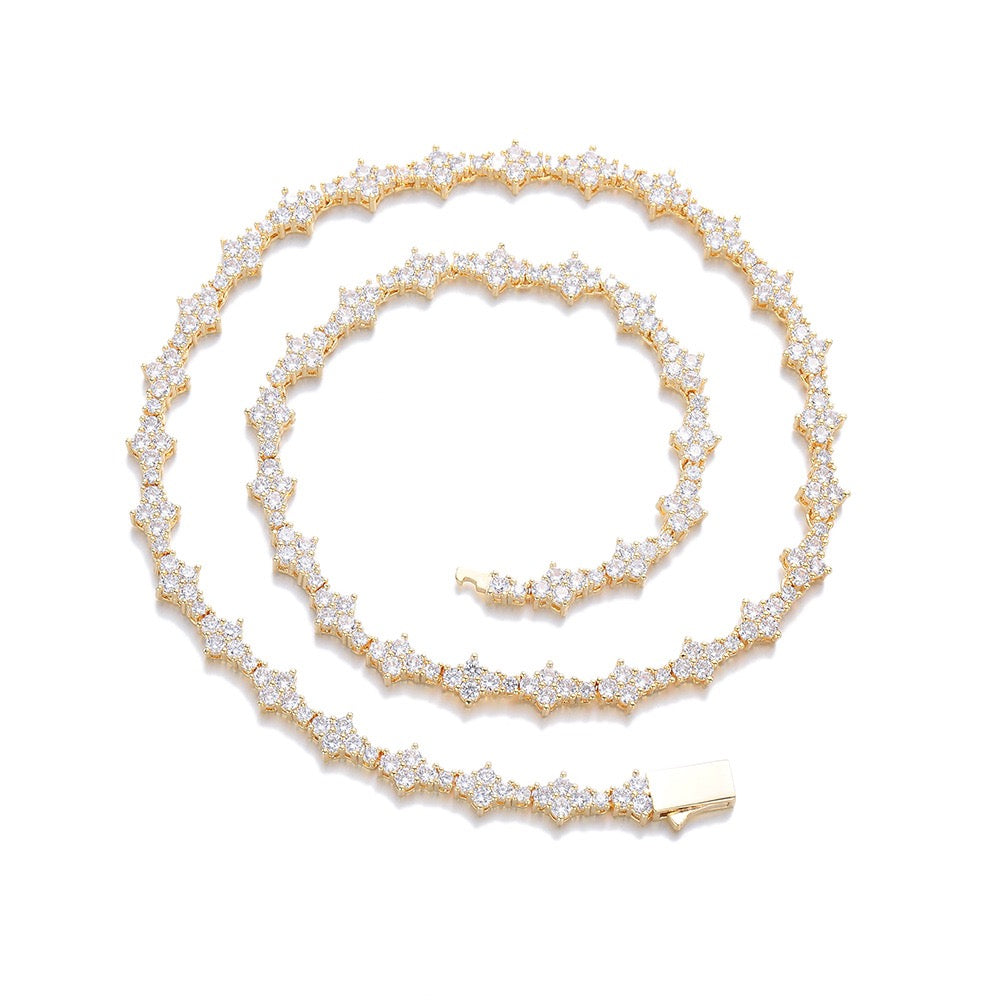Star Tennis Chain Necklace – CZ Diamond Star Link Chain- Miles Jewellery