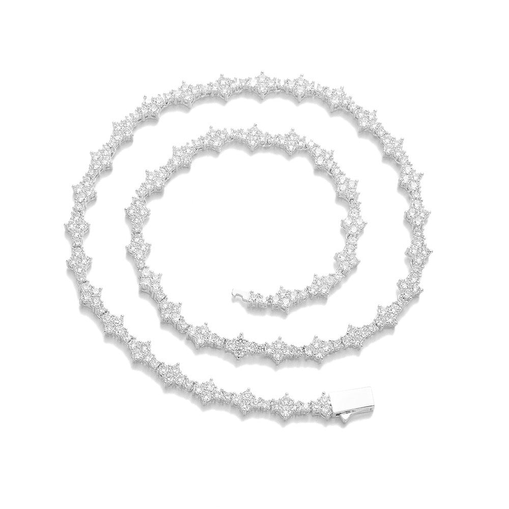 Star Tennis Chain Necklace – CZ Diamond Star Link Chain- Miles Jewellery