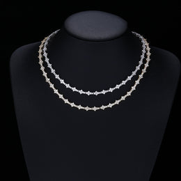 Star Tennis Chain Necklace – CZ Diamond Star Link Chain- Miles Jewellery