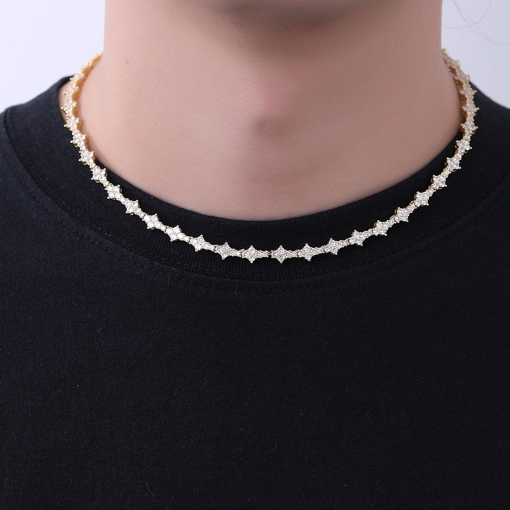 Star Tennis Chain Necklace – CZ Diamond Star Link Chain- Miles Jewellery