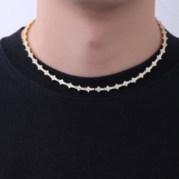 Star Tennis Chain Necklace – CZ Diamond Star Link Chain- Miles Jewellery