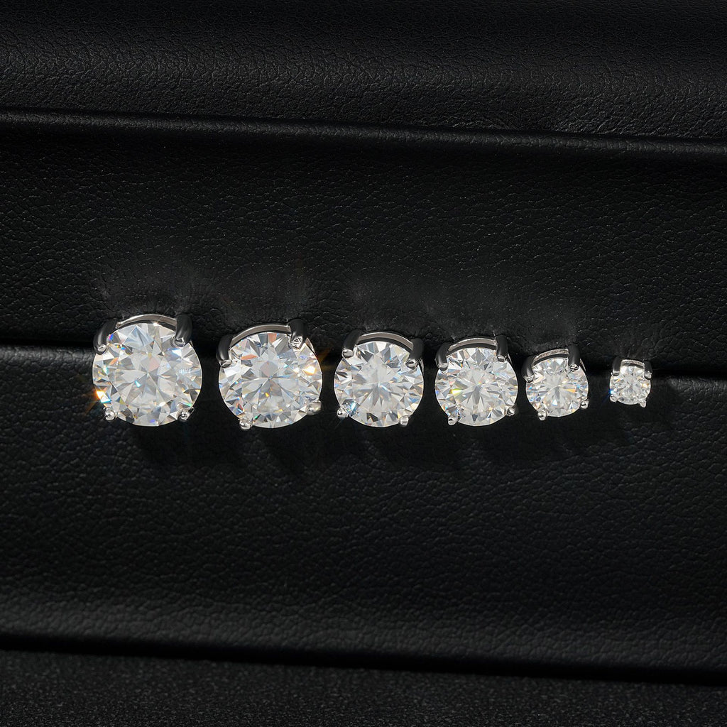 Certified VVS1 D Moissanite Stud Earrings – 925 Sterling Silver Earrings- Miles Jewellery