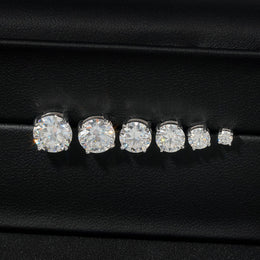 Certified VVS1 D Moissanite Stud Earrings – 925 Sterling Silver Earrings- Miles Jewellery