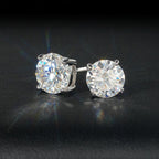 Certified VVS1 D Moissanite Stud Earrings – 925 Sterling Silver Earrings- Miles Jewellery