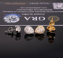 Pear Cut Moissanite Stud Earrings – Screw Back- Miles Jewellery