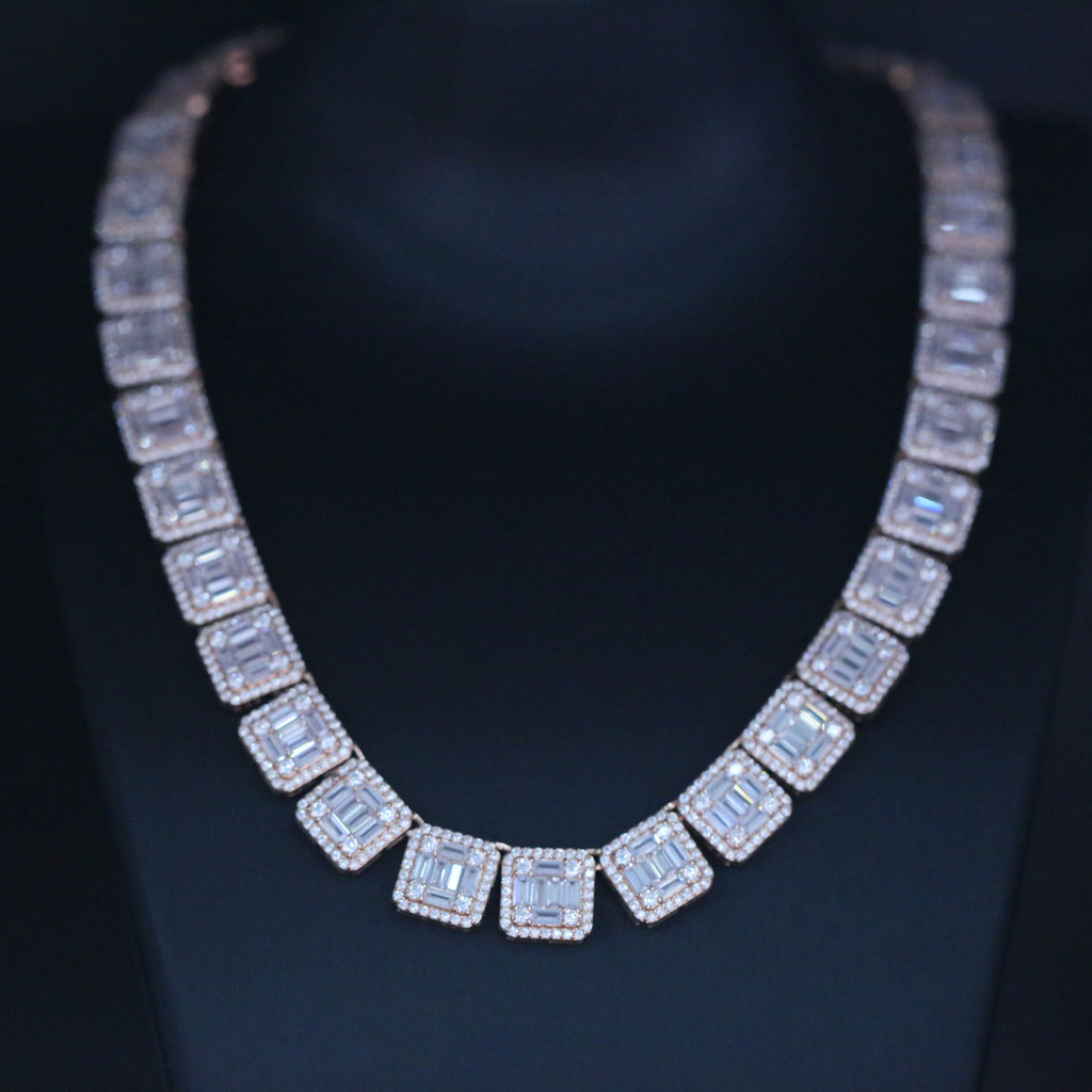 10mm Iced Out Square Link Necklace- Miles Jewellery