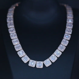 10mm Iced Out Square Link Necklace- Miles Jewellery