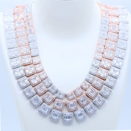10mm Iced Out Square Link Necklace- Miles Jewellery