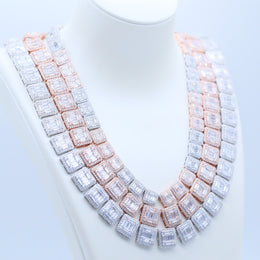 10mm Iced Out Square Link Necklace- Miles Jewellery