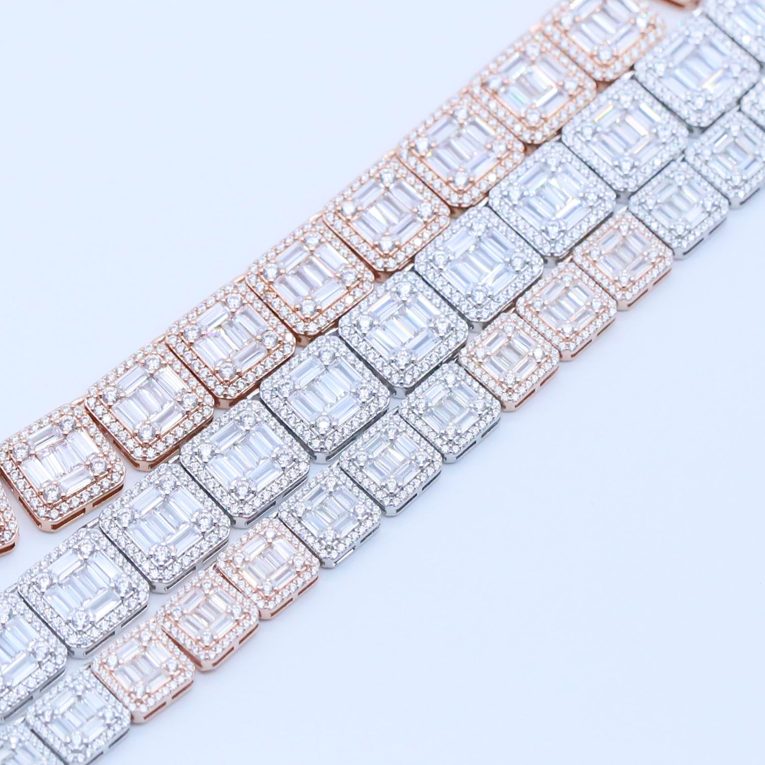 10mm Iced Out Square Link Necklace- Miles Jewellery