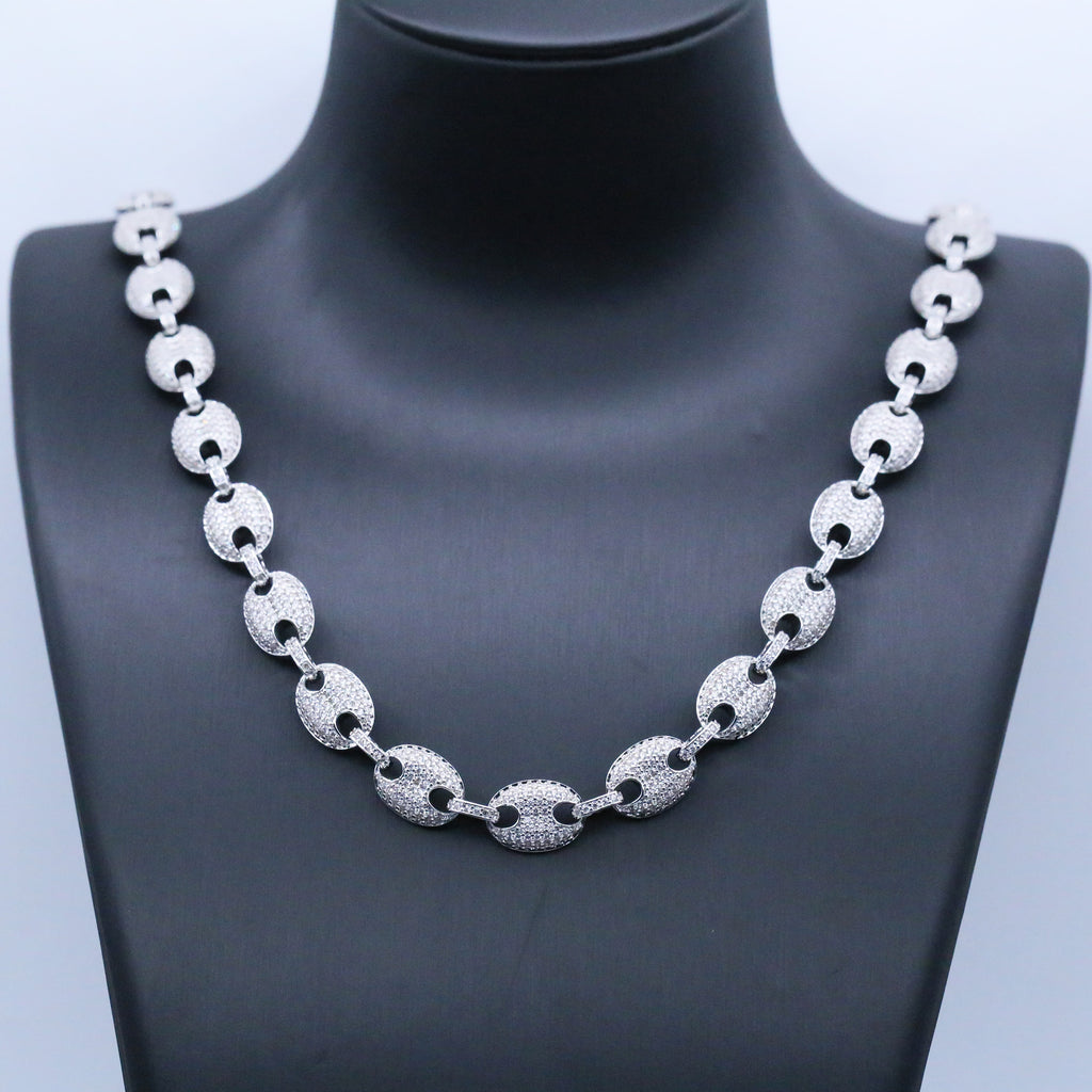 12mm Iced Coffee Bean Chain Necklace- Miles Jewellery