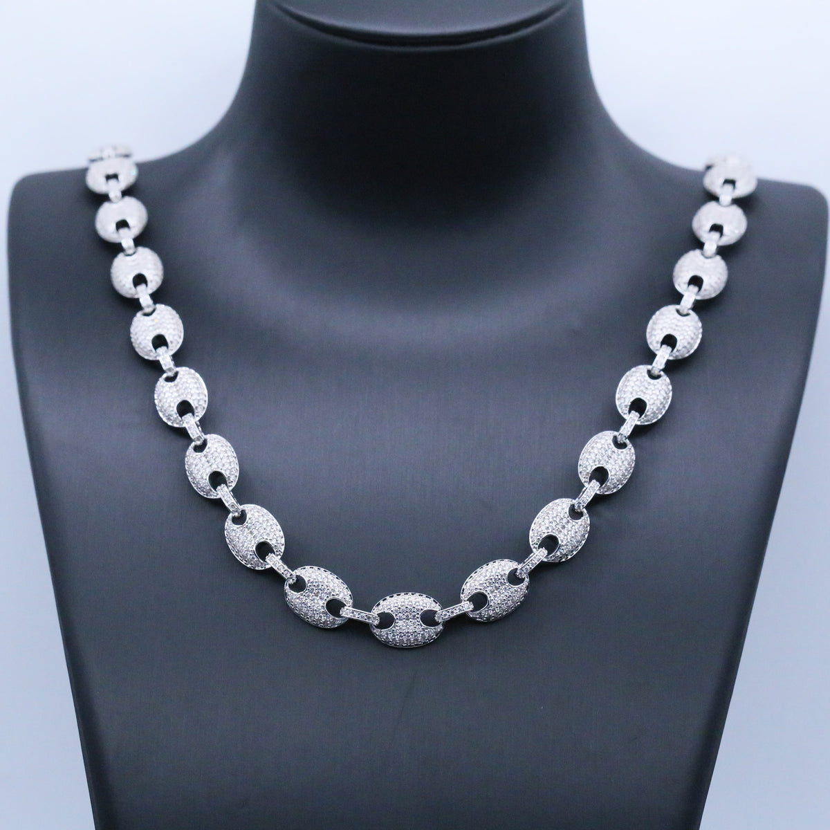12mm Iced Coffee Bean Chain Necklace- Miles Jewellery
