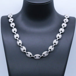 12mm Iced Coffee Bean Chain Necklace- Miles Jewellery