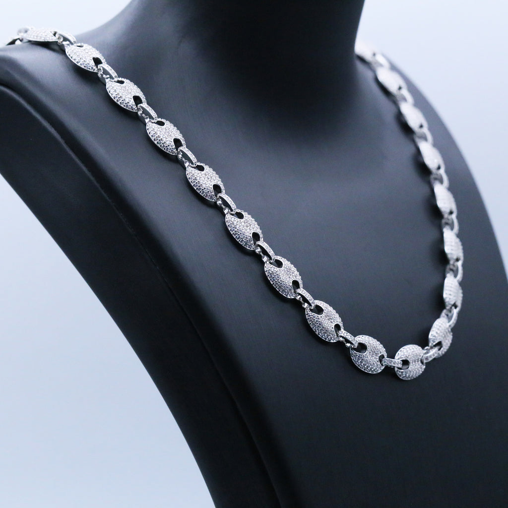 12mm Iced Coffee Bean Chain Necklace- Miles Jewellery
