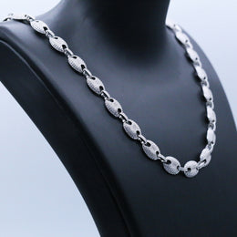 12mm Iced Coffee Bean Chain Necklace- Miles Jewellery