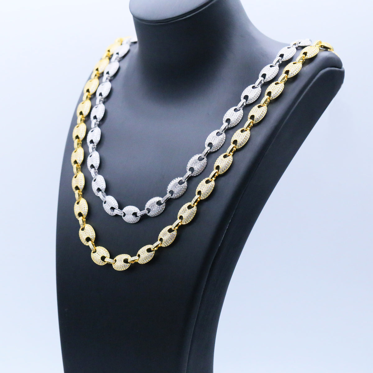 12mm Iced Coffee Bean Chain Necklace- Miles Jewellery