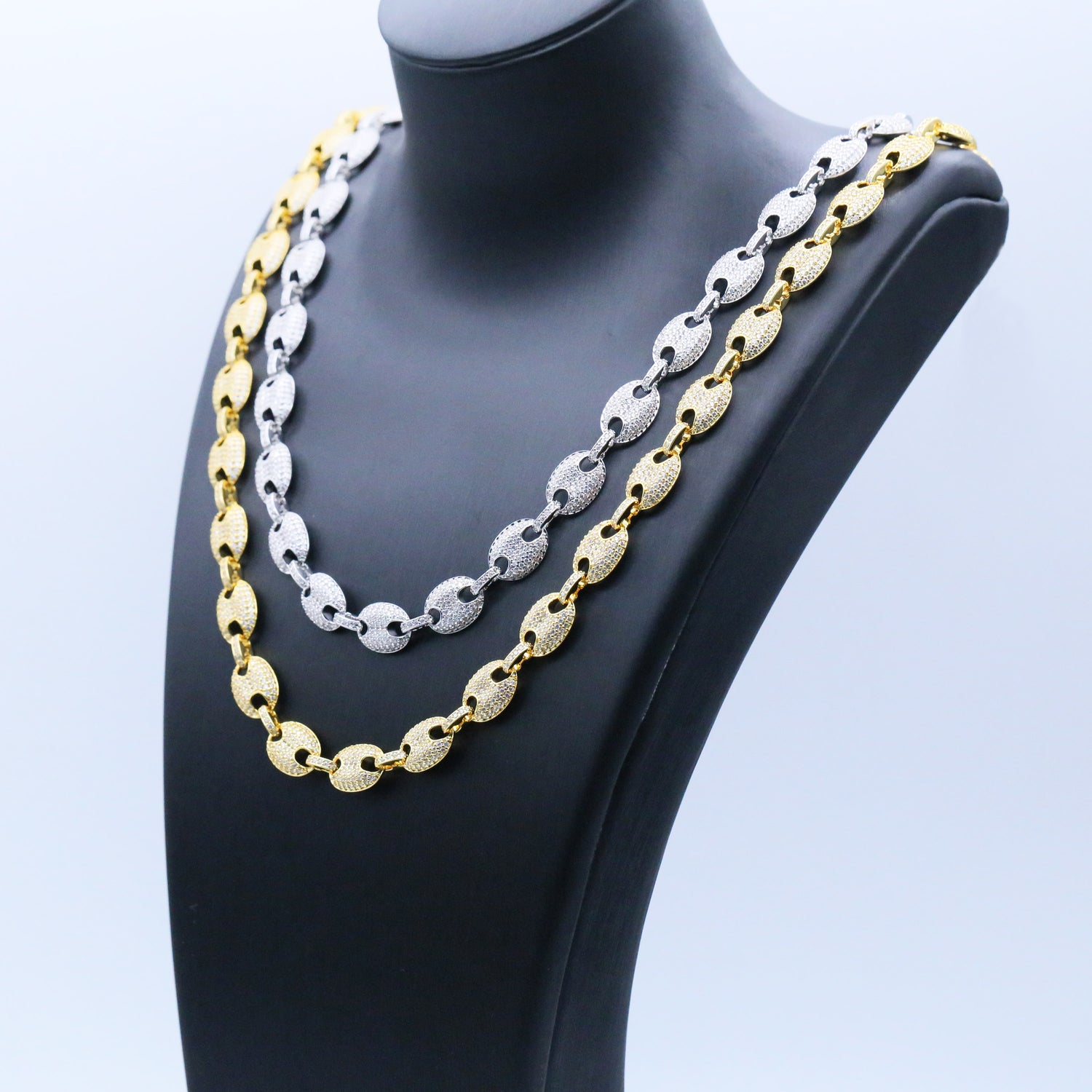 12mm Iced Coffee Bean Chain Necklace- Miles Jewellery